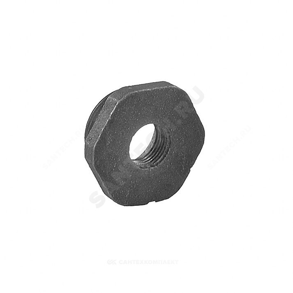 Заглушка (пробка) проходная 1 1/4"x3/4" левая резьба для чугунных радиаторов QLCX