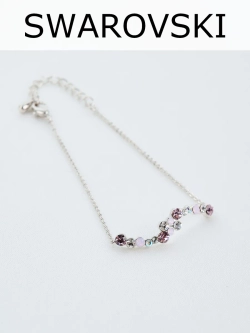 Браслет Млечный путь с розовыми кристаллами Swarovski