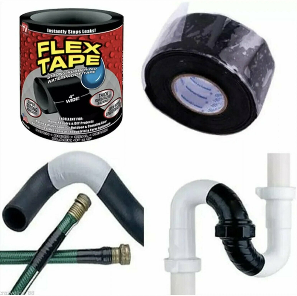 Сверхсильная клейкая лента Flex Tape / Черная / 10 см.