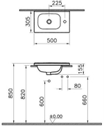 Раковина подвесная Vitra D-Light 50х30.5 см, белая 5922B003-0029