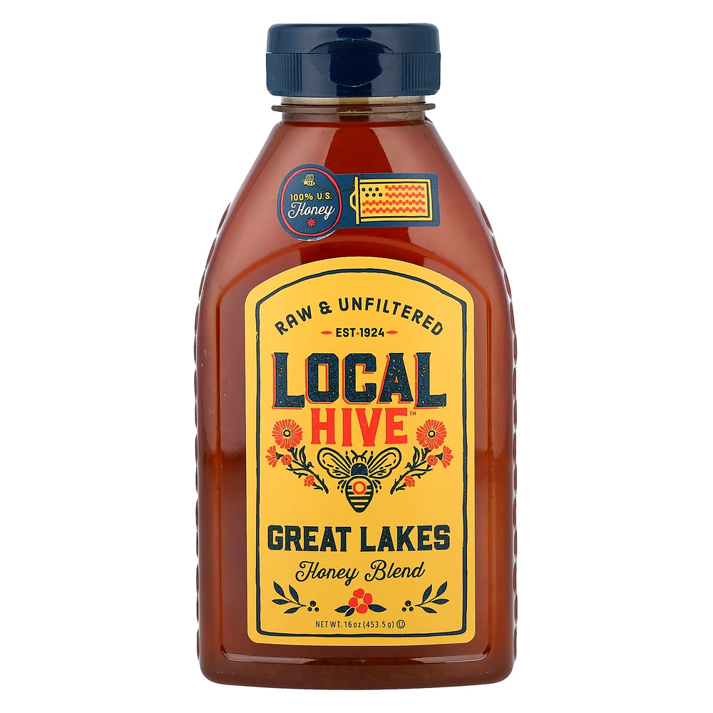 Local Hive, Great Lakes, смесь меда, необработанный и нефильтрованный, 453,5 г (16 унций)