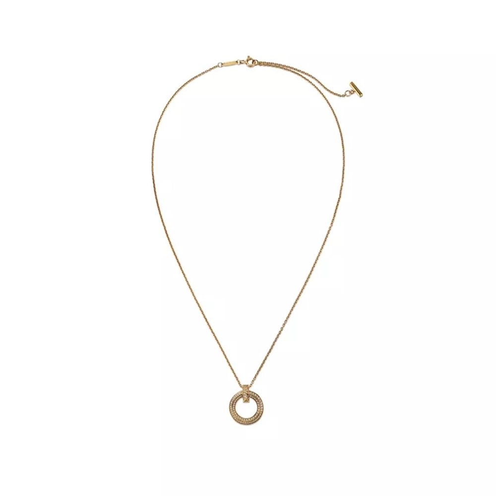 Подвеска из жёлтого золота 18k с бриллиантами, Tiffany. 💠 T1 Narrow Pendant