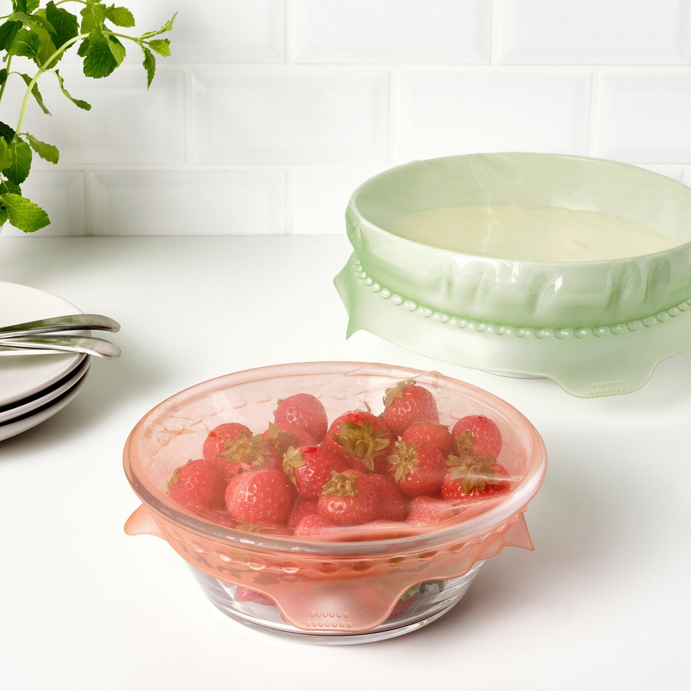 IKEA ÖVERMÄTT  (ИКЕА ÖВЕРМÄТТ)  -  Крышка для продуктов, комплект. 2 шт, силикон