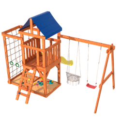 Детская площадка Fun Land с сеткой стенкой и плетенным креслом
