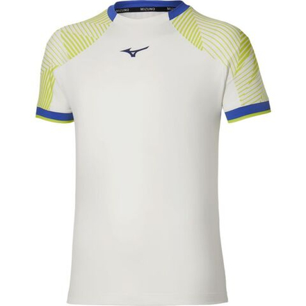 Теннисная футболка Mizuno Stargazer Shadow Short-Sleeve - white/yellow