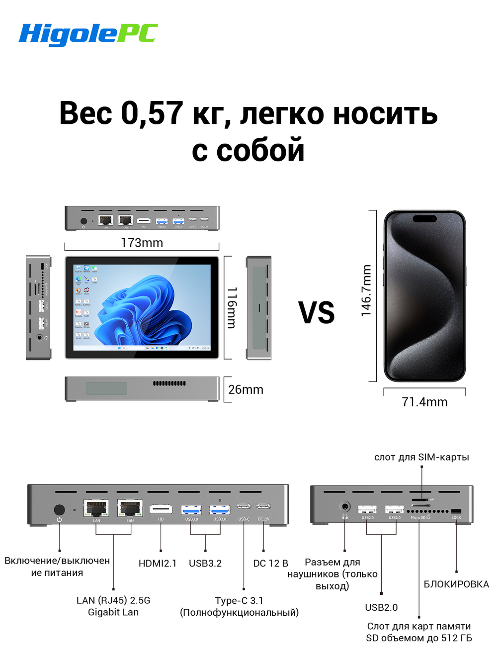 HigolePC Мини-ПК F9B PRO