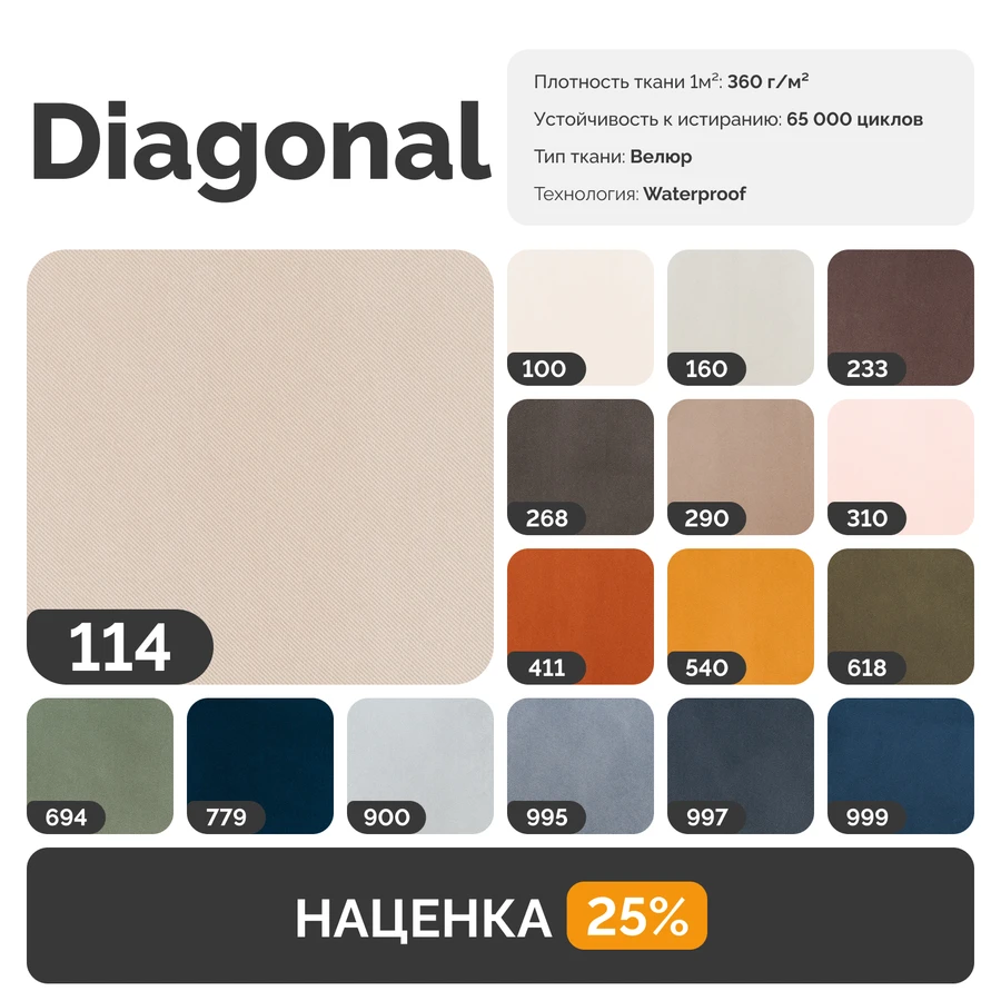 ПОРТЛЕНД Диван угловой с банкеткой светло-серый