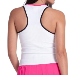 Женский топ теннисный Lucky in Love Court Rib Racerback - white/black