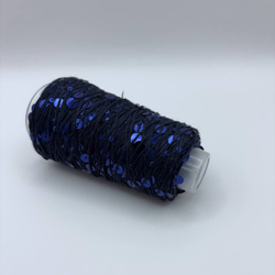 Королевские пайетки на хлопке (98% хлопок, 2% пайетки), синий, 50 г/150 м, Китай