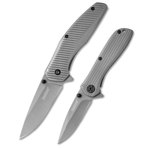 Цена наНабор из двух полуавтоматических складных ножей S.B. Flipper Knife Set - Kershaw 1320KITX, сталь 4Cr14, рукоять нержавеющая сталь