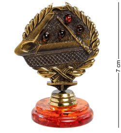 Народные промыслы AM-2071 Фигурка «Бильярд Кубок» (латунь, янтарь)