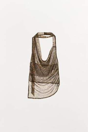 ZARA ТОП С ГОРЛОВИНОЙ ХАЛТЕР, ЛЕОПАРДОВЫЙ