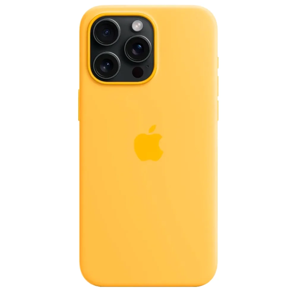 Силиконовый чехол с поддержкой MagSafe Apple Silicone Case для iPhone 15 Pro Max, Sunshine (Лучезарный желтый)