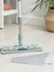 Швабра для мытья пола плоская Доляна, 2 насадки из микрофибры 42×13 см, телескопическая стальная ручка 83-125 см, цвет МИКС