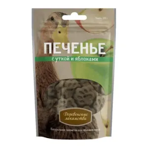 Деревенские лакомства "Печенье" для собак с уткой и яблоками