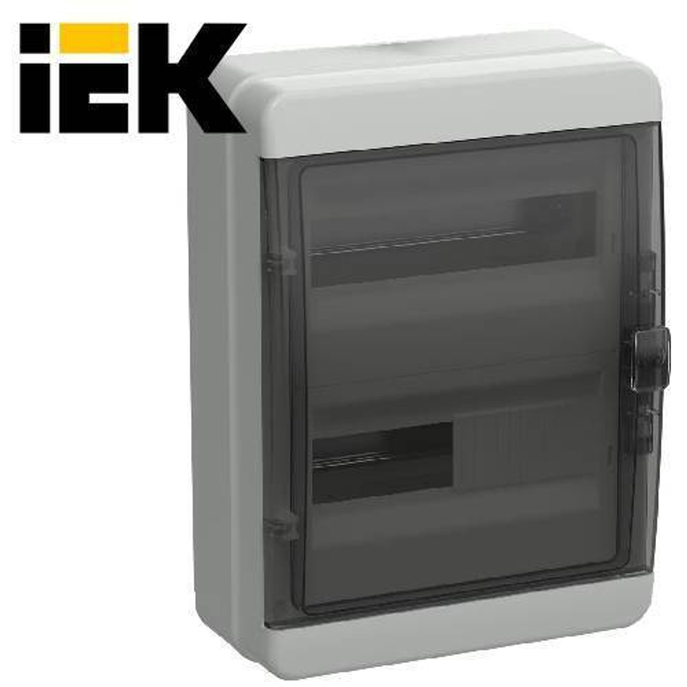 TEKFOR Корпус пластиковый КМПн-24 IP65 черная прозрачная дверь IEK