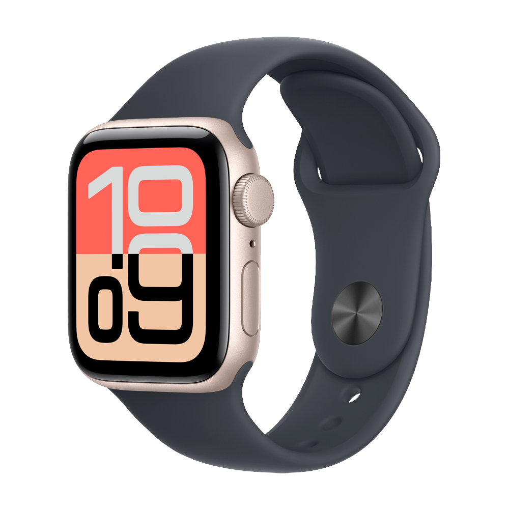 Умные часы Apple Watch SE 3 (2025) GPS, 40mm, Starlight Aluminium Case with Midnight Sport Band, S/M
