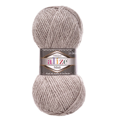 Пряжа Alize (Ализе) Superlana Midi / уп.5 мот. по 100 г, 170м, 207 светло-коричневый А