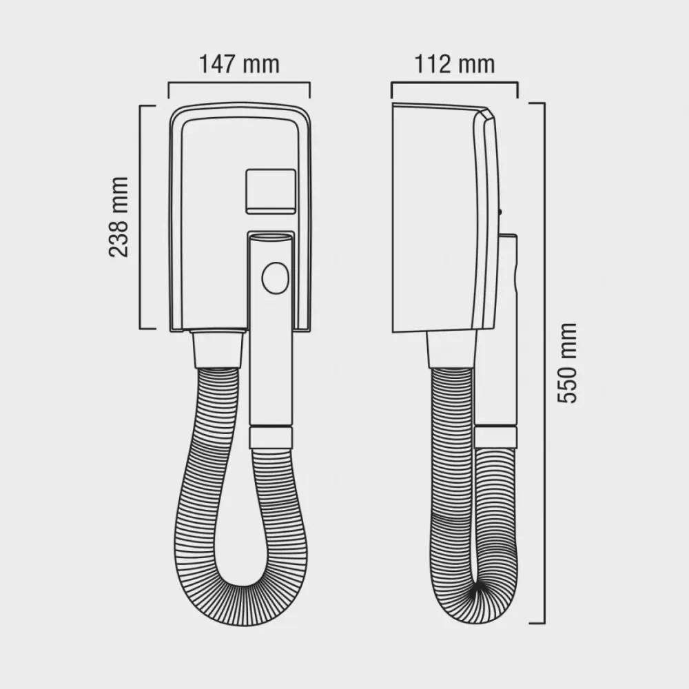 Настенный фен Valera Hotello Shaver Matt Black - 1200Вт (832.01/RT) - 6