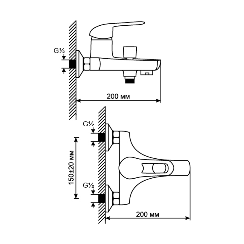 Смеситель для ванны 40k MIXLINE МЛ05-01 (ML05-01)