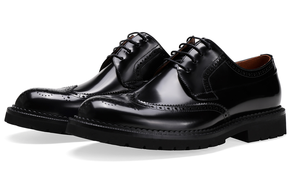 BOSSSUNWEN Top Grain Cow Leather Dress Shoes Men"s Black