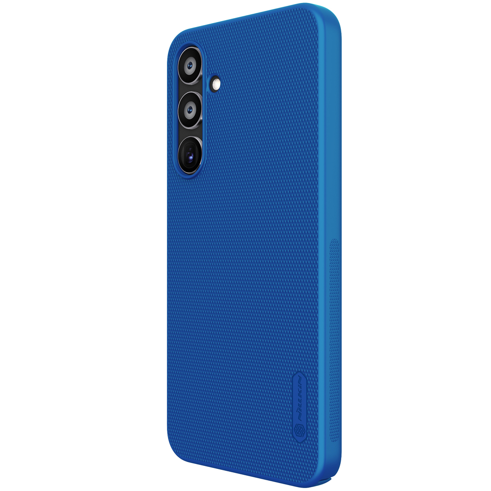 Тонкий чехол синего цвета (Peacock Blue) от Nillkin для смартфона Samsung Galaxy A35, серия Super Frosted Shield