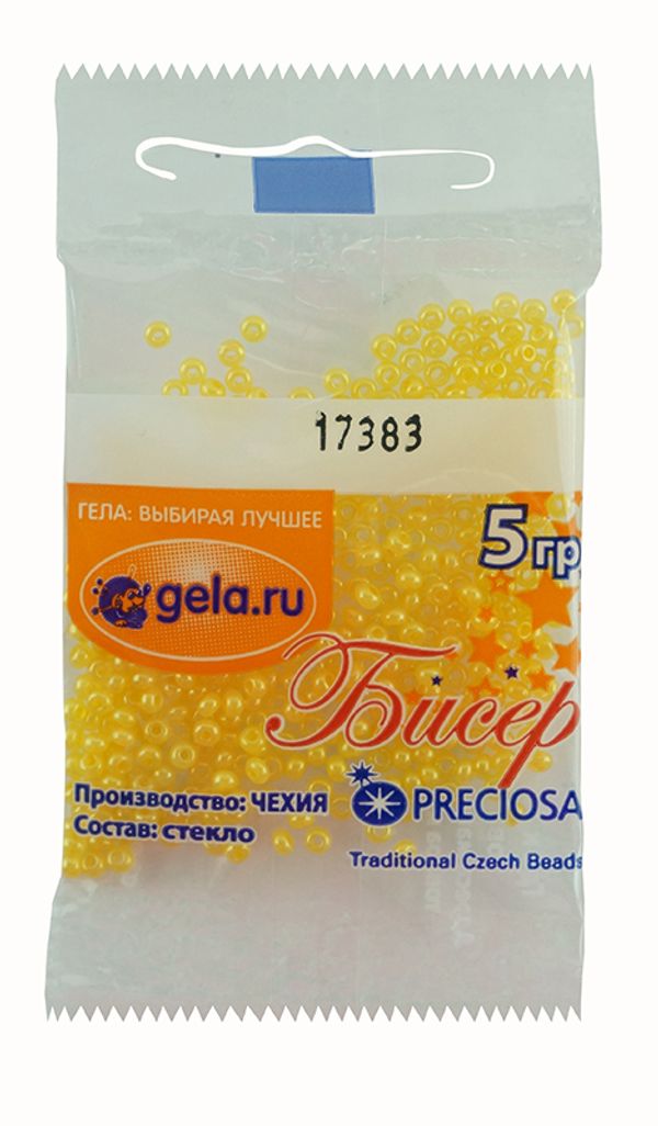 Бисер Preciosa 10/0, 50 г (10 шт по 5 г), цв.17383 желтый алебастр