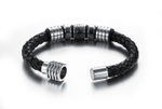Браслет из кожи и стали SteelMan mn043