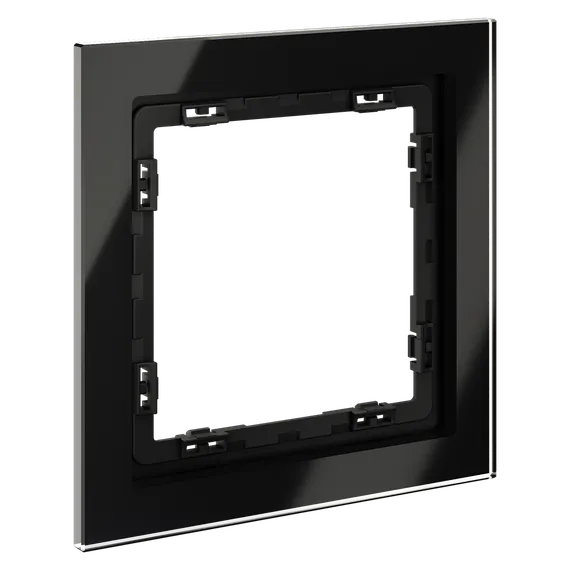 Рамка стеклянная на 1 пост Voltum S70 Черный VLS110108