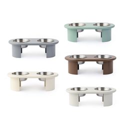 Миска двойная на подставке Плато цвета мокко из коллекции Pets Essential