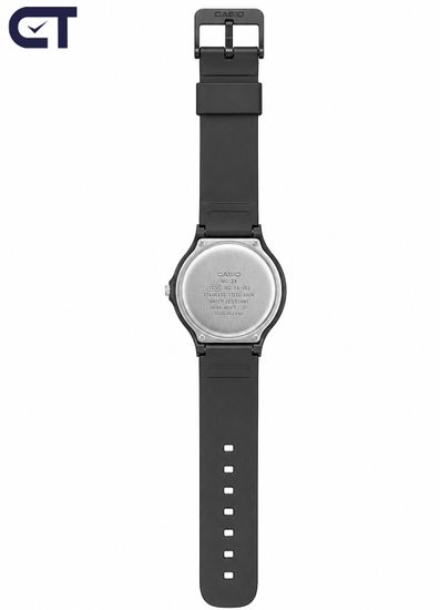 Casio MQ-24-1B2 General часы наручные мужские — ультралёгкая чёрная классика с золотистой разметкой