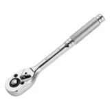 Ключ-трещотка 1/4", 45 зубьев, цельнометаллический, с быстрым сбросом, CrV, хром Сибртех — фото 1