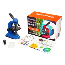 Микроскоп Levenhuk Discovery Nano Gravity с книгой - комплект поставки и упаковка
