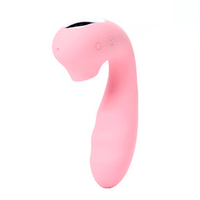 Розовый вибратор 13см с вакуумной стимуляцией и пультом ДУ BeYourLover Tara Pink TW05Y
