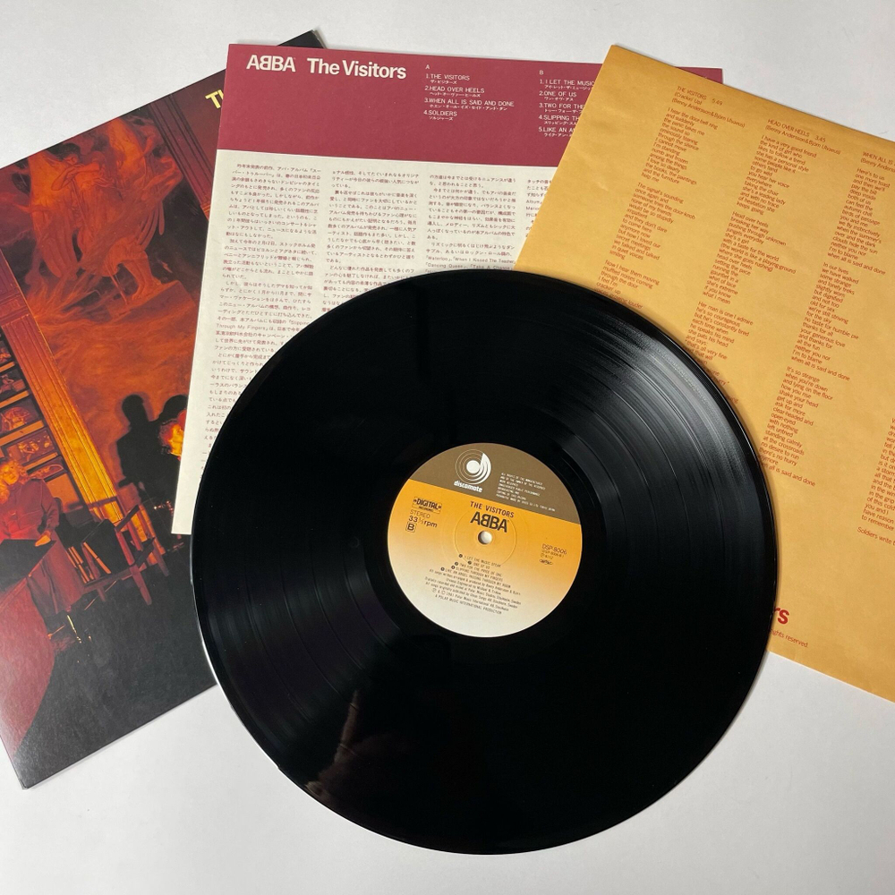 Винтажная виниловая пластинка LP ABBA АББА The Visitors (Japan 1981) (No Obi) I Let The Music Speak