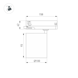 Светильник LGD-DYKE-4TR-R100-36W Day4000 (BK, 50 deg, 230V) (Arlight, IP20 Металл, 5 лет) 052293