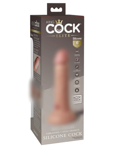 Вибратор KC Elite 6" Vibrating Silicone Dong - Light Pipedream 577621PD