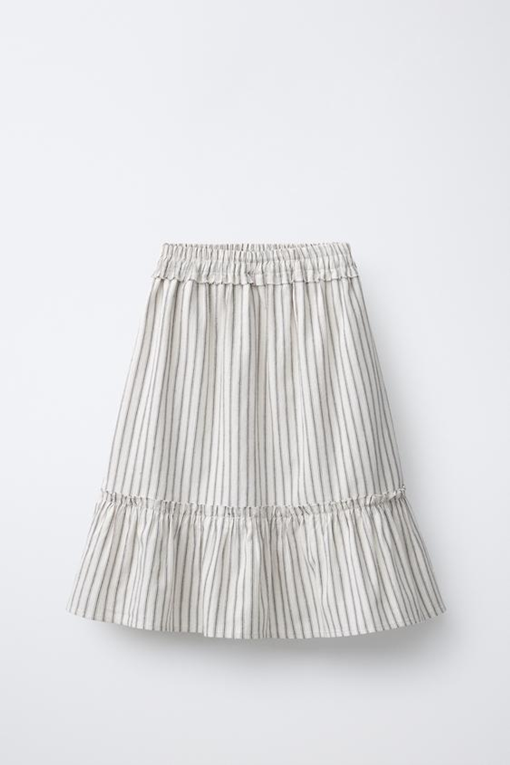 ZARA ЮБКА МИДИ В ПОЛОСКУ, ЭКРЮ/КОРИЧНЕВЫЙ