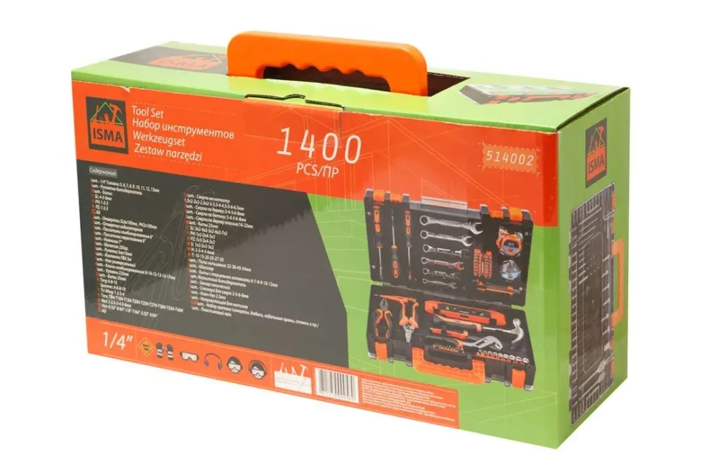 Набор инструментов 1400 пр,в кейсе ISMA ISMA-514002