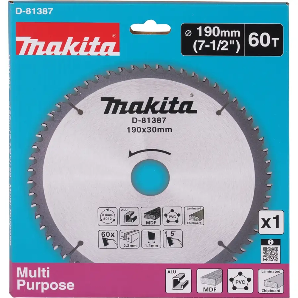 Пильный диск универсальный 190x30x2.2/1.4x60T Makita D-81387