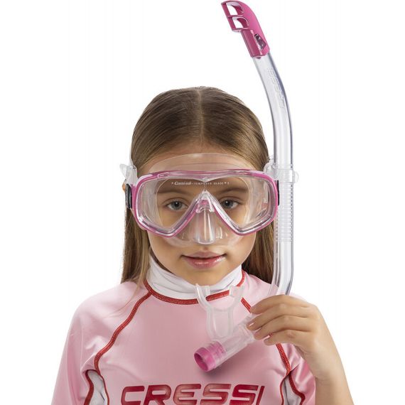 Набор для снорклинга детский Cressi Ondina Junior Box (Маска Ondina + Трубка Top + Бокс) розовый