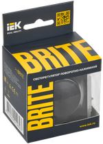 BRITE Светорегулятор поворотно-нажимной 600Вт СС10-1-0-БрЧ черный IEK
