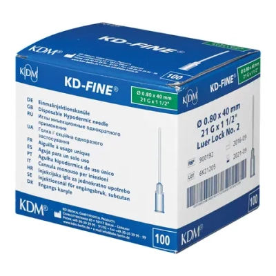 Игла инъекционная KD-Fine 0,80х40 мм 21G 100 шт