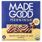 MadeGood, Mornings™, органические запеченные овсяные батончики, со вкусом голубики, 5 батончиков по 30 г (1,06 унции)
