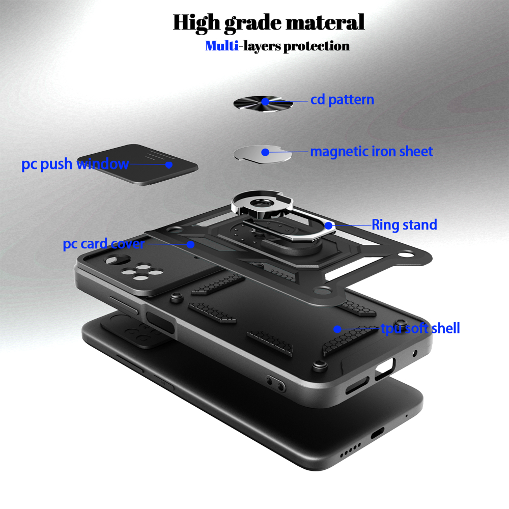 Чехол с кольцом Bumper Case для Xiaomi Poco M4 Pro 4G