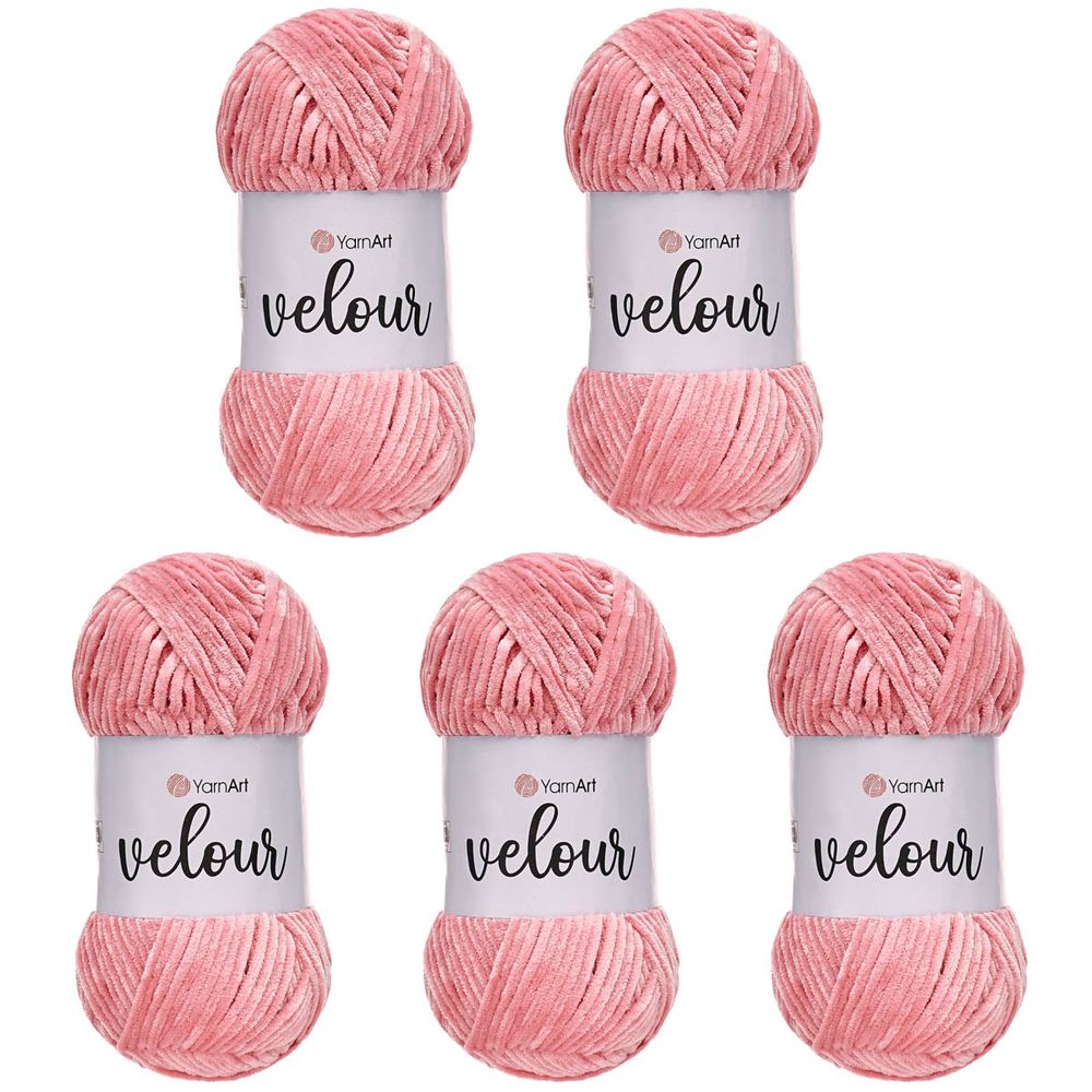 Пряжа YarnArt (ЯрнАрт) Velour / уп.5 мот. по 100 г, 170м, 862 пыльно-розовый