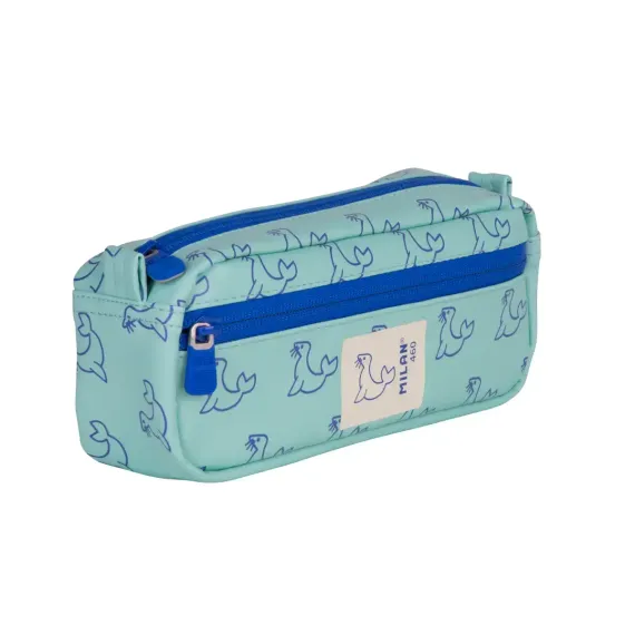 Penal \ Пенал \ Pencil case 2-zipped rectangular pencil case, green