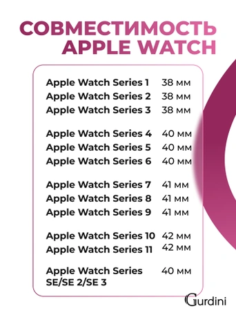 Ремешок Gurdini Sport Band (силиконовый) Apple Watch 38mm/40mm (S/M) Pomegranate