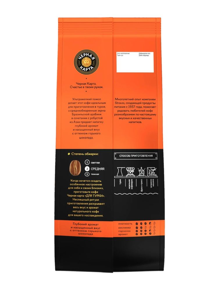 Кофе молотый Черная Карта для турки 100 г