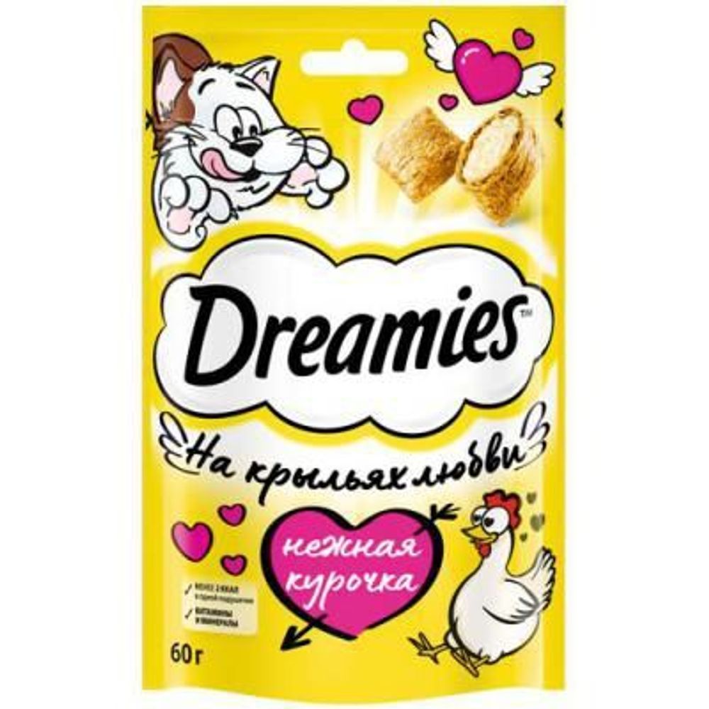 Лакомство Dreamies для кошек лакомые подушечки с курицей 60 г Лакомство Dreamies для кошек лакомые подушечки с курицей 60 г